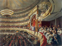 ボリショイ劇場のロイヤルボックス 19世紀の水彩画