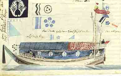 ティレジウスのスケッチ「日本の船」